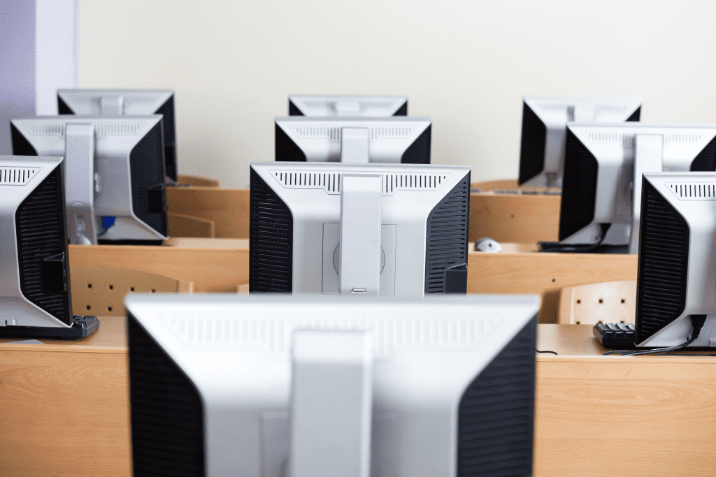 Rows of computers