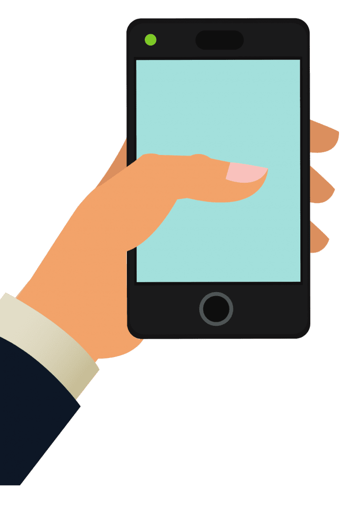 hand holding mobile device