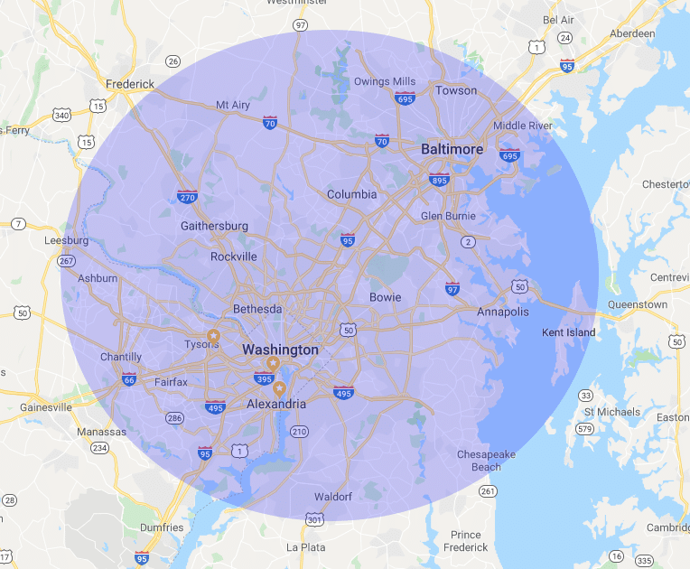 service coverage map
