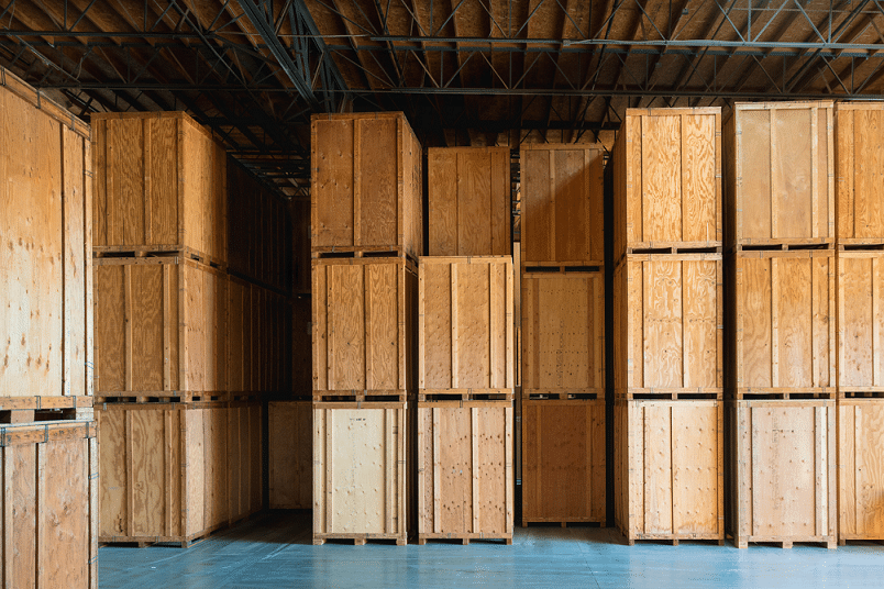 stacks of storage vaults