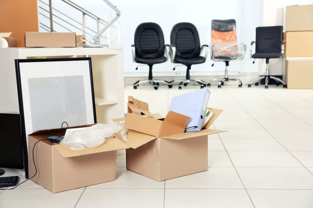 moving boxes in office