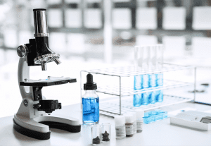 lab microscope and equipment