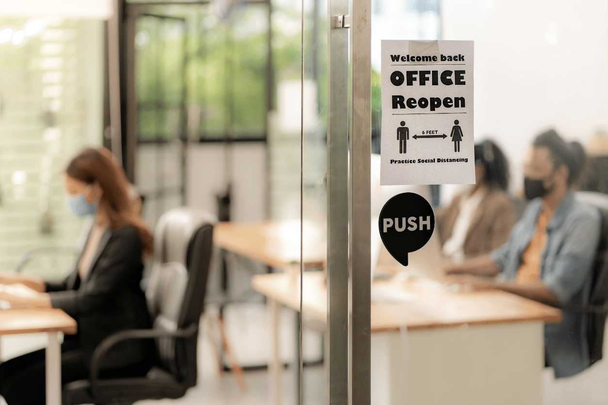 welcome back to office sign